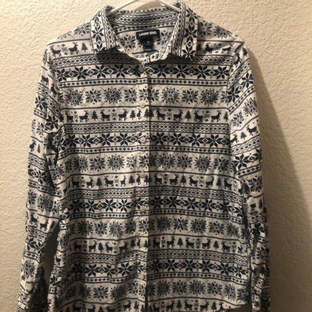 Lands End flannel Shirt 100% cotton - Picture 3 of 9